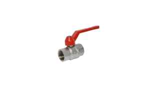 Ball valve with red handle