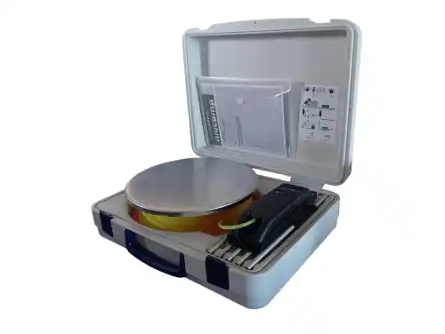 Nivcomp poziomica wężowa elektroniczna + tyczka+ talerz zdj.1