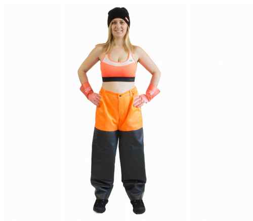 Waist-length flooring trousers, orange, size. M foto 1